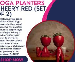 YOGA PLANTERS CHEERY RED (SET OF 2)